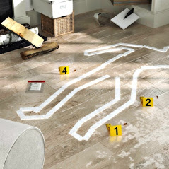 Markierte die Abdrücke einer Person auf dem Boden